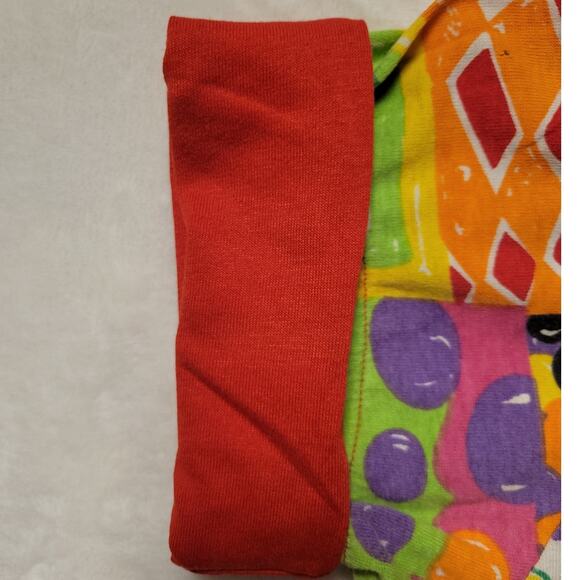 Vintage 80's Kid Core T-Shirt Maximalist‎ Colorful Art Teacher Patchwork Size L - Picture 5 of 9